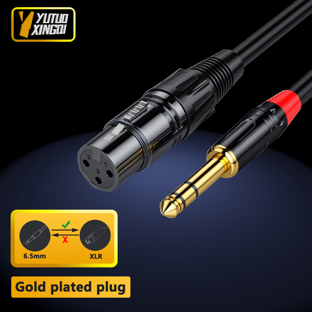 Audio Splitter Y - Cabo de áudio fêmea 6.5mm para