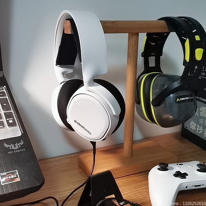 Suporte de madeira para fone d - Headphone Stand Desk avaliação e preço