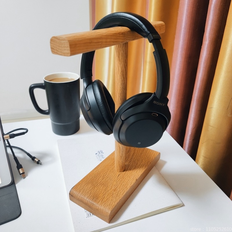 Suporte de madeira para fone d - Headphone Stand Desk avaliação e preço